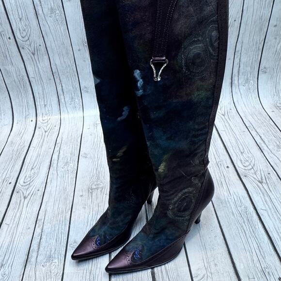 MARINO FABIANI Italian Leather & Suede Over Knee Boot Size 7 1/2 - Picture 7 of 12